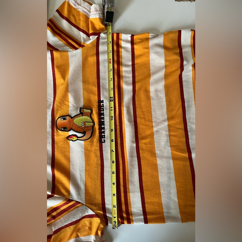 Pokémon Charmander Striped T-Shirt - BoxLunch Exclusive Nintendo Cartoon Medium - Picture 5 of 6